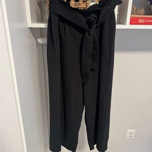 Madewell paper bag tie cropped wide leg pants